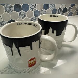 Starbucks 2012 City Skyline Series bundle: San Francisco & Boston Mugs